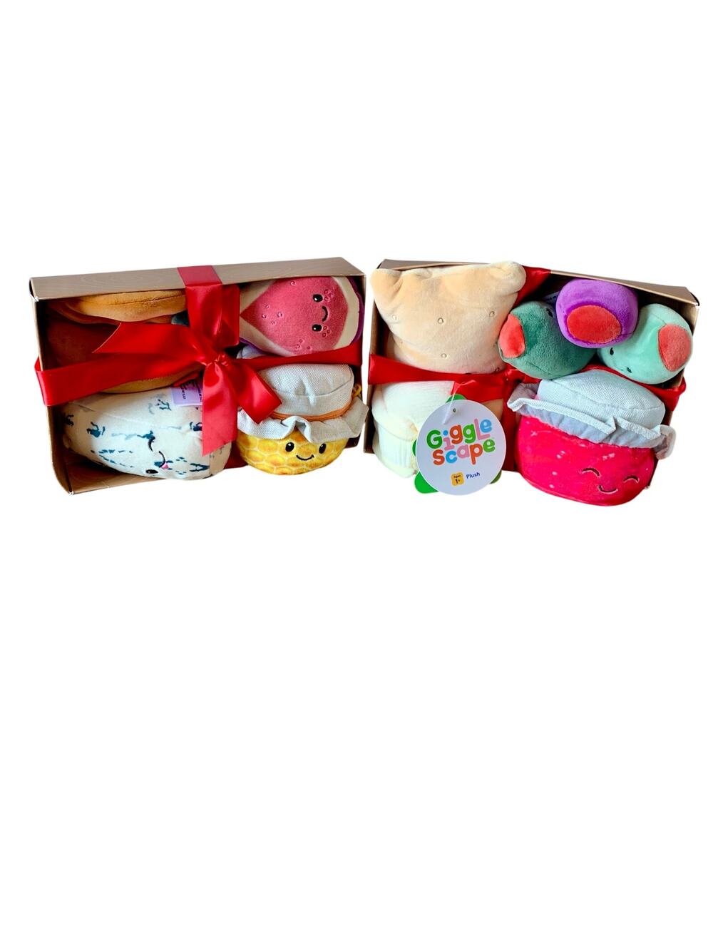 Giggle Scape Charcuterie Plush 2 Sets Fig Honey Jam Cheese Olives Crackers NIB